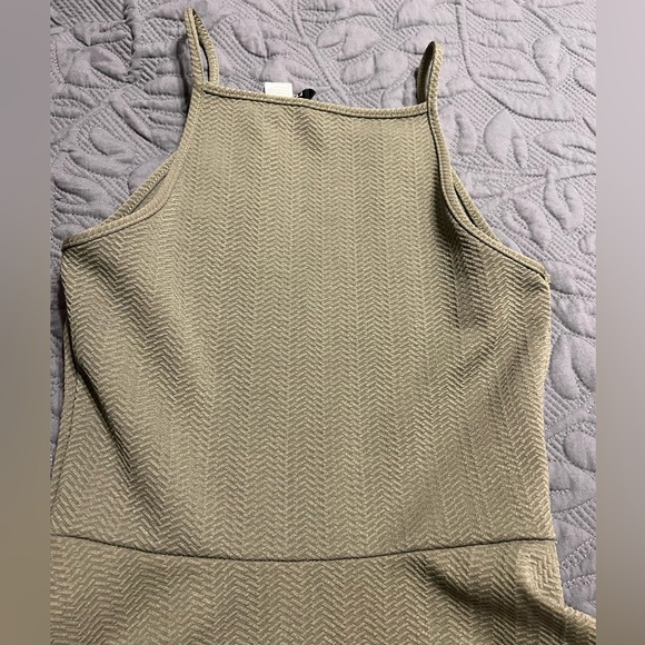 Divided Dresses Army Green Herringbone Pattern Dress Poshmark